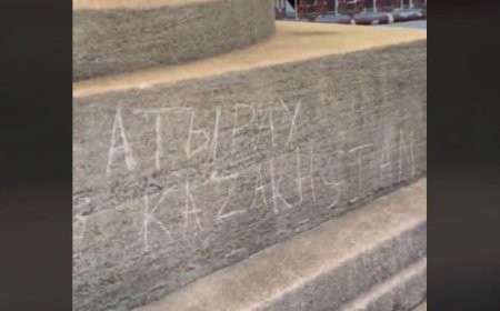 «Атырау, Шымкент»: Вандалдар АҚШ-та қала атауларын қашап жазған