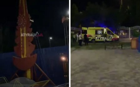 Атырауда бес бала аттракционнан құлап, ауруханаға жеткізілді