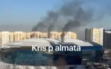 «Almaty Arena» мұз сарайынан өрт шықты (ВИДЕО)