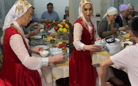 Амилайдың келін болып, шай құйып отырған видеосы тарады
