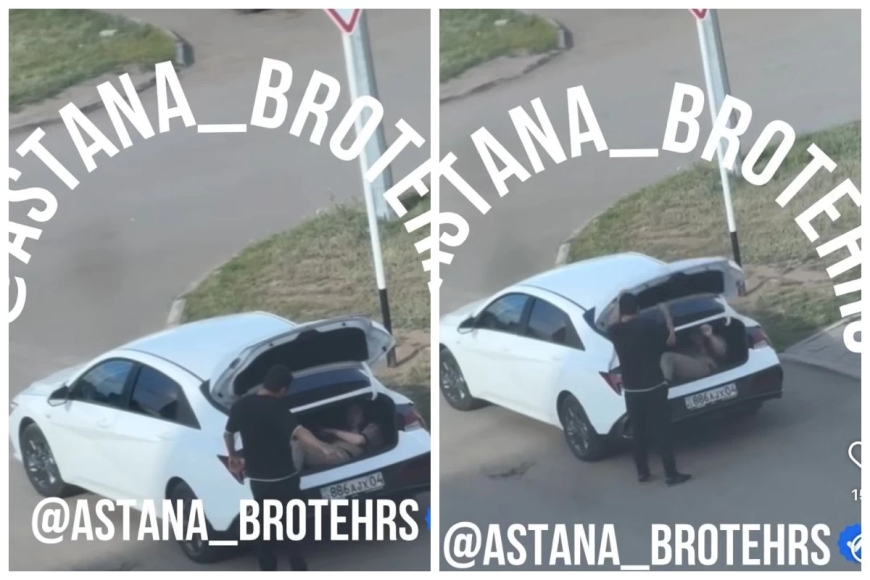 Астаналық тұрғын әйелін жүк салғышқа салып алған