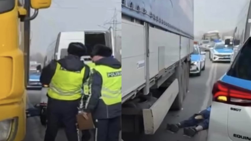 Алматыда жүк көлігі жаяу жүргіншіні басып кетті