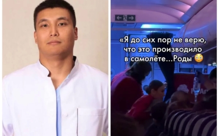 «Ұл бала дүниеге келді»: Дәрігер ұшақ бортында толғағы басталған жүкті әйелді құтқарып қалды